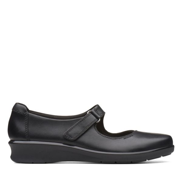 Clarks Womens Hope Henley Flat Shoes Black | USA-7154938